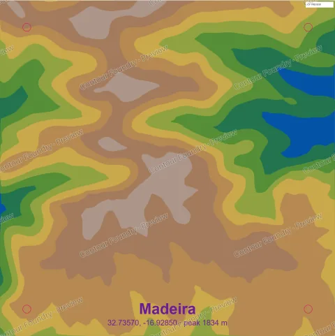 Madeira — generated terrain relief example